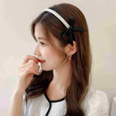 Retro French Temperament High-level Feeling Pressure Hair Bow Band Black H1W3