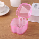 Denture Care Bath Box Clean False Teeth Nursing Hang Net Container (Pink) Newly