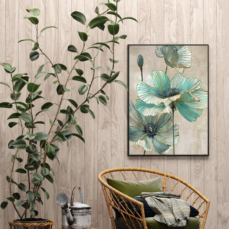 Digital Paint Flowers Painted By Numbers On Canvas Wall