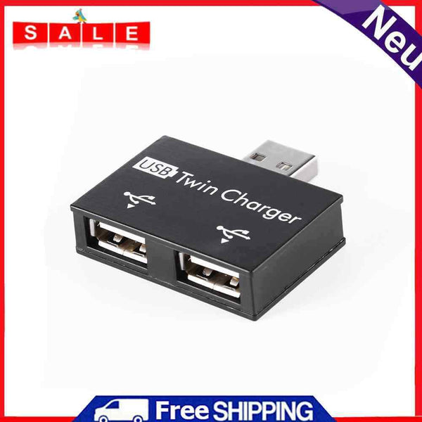 Hillrong USB 2.0 Male to Dual Female Charger Dual 2 Port USB DC 5V Charging