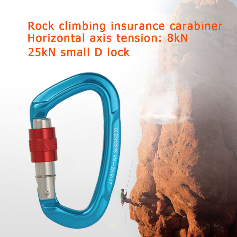 Aluminum Carabiner Outdoor Camping Climbing Hammock Lock Buckle (Blue) Newly