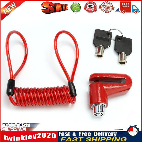 Anti-Theft Wheels Disc Brakes Lock w/ Steel Wire for M365 Scooter (Red) Newly