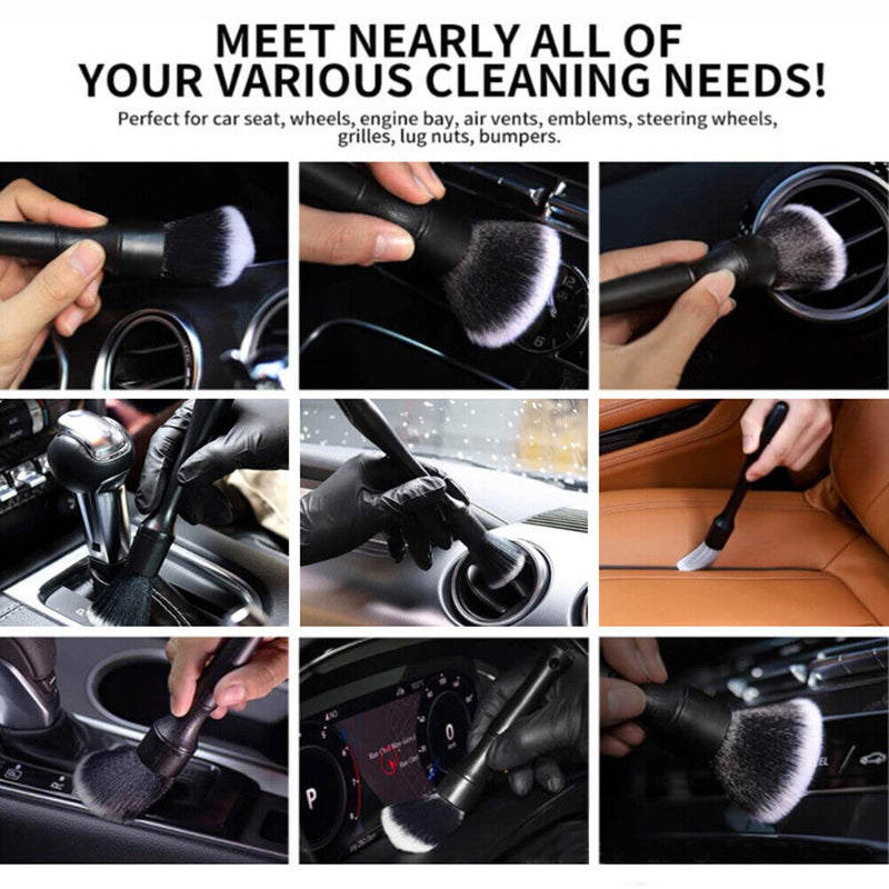 2pcs Car Detailing Brush Auto Wash Accessories Dashboard Cleaning Tool Kit Newly