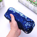 Sequins Pencil Case Cosmetics Bags Women Girl Purse Clutch Pen Bags (Blue)