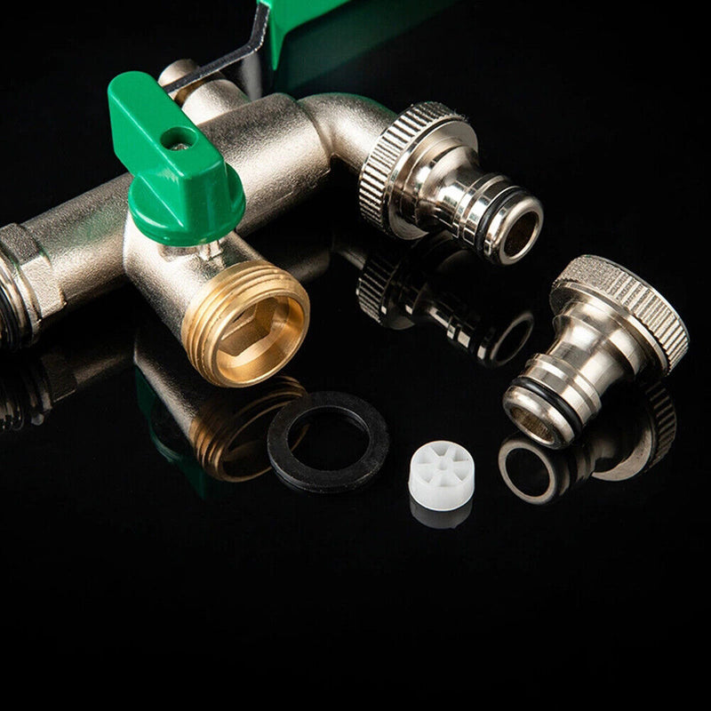 #A 1/2 inch Double Valve Outlet Nozzle Water Heads Anti-rust Water Hose Connecto