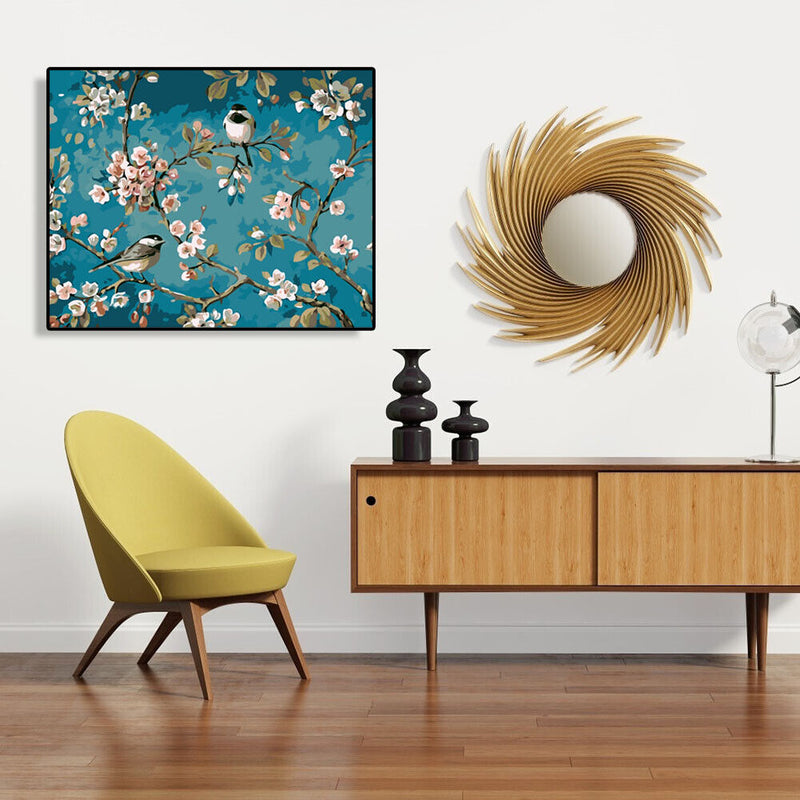 Frameless Painting By Numbers DIY Spring Bird Hand Painted Canvas Oil Picture
