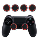 4pcs Silicone Joystick Analog Thumbstick Grip Cover for PS4 (Black + Red)