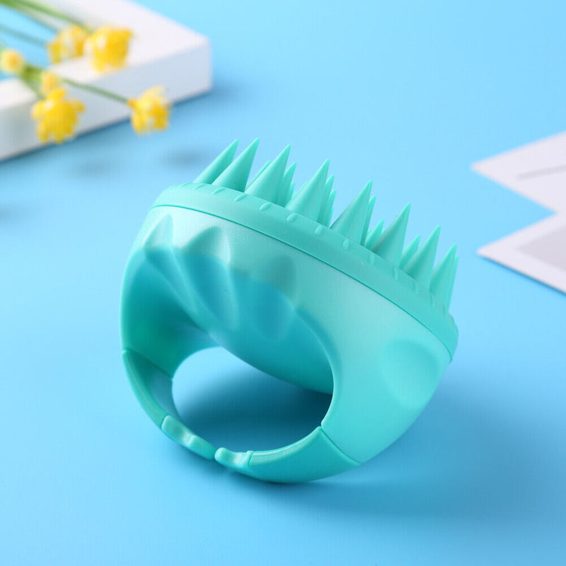 Silicone Hair Washing Comb Scalp Head Massager Hair Cleaning Tool (Green) Newly