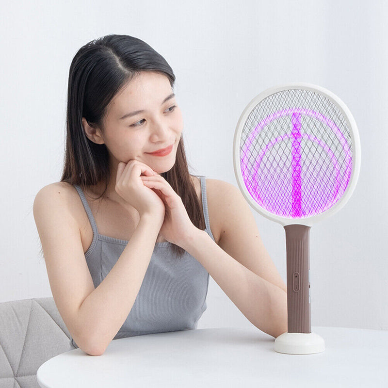 2 in 1 Electric Mosquito Swatter Summer Anti Insect Bug Zapper Trap Racket Newly