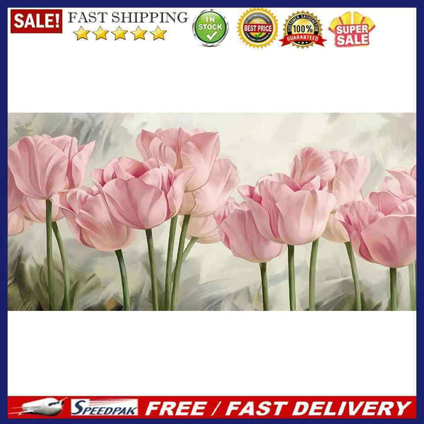 Pink Tulip Oil Paint By Numbers Kits DIY Handpainted on Canvas Gift Unframed