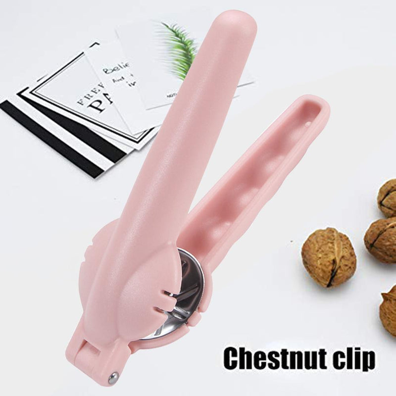 Stainless Steel Chestnut Clip Walnut Pliers Nut Opener Kitchen Tool (Pink)
