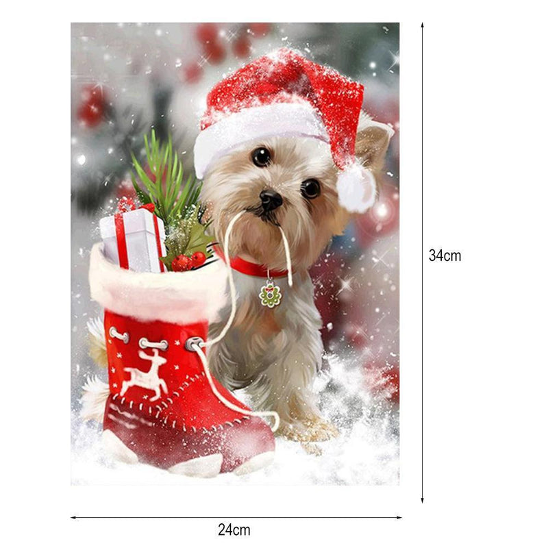 Dog Christmas Xmas 5D Diamond Embroidery Painting Rhinestone Cross Stitch