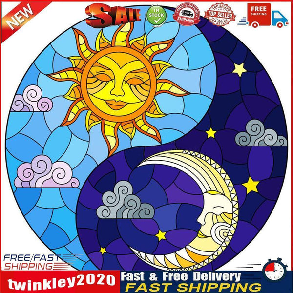 5D DIY Sun Moon Full Round Drill Diamond Painting Kit Mosaic Craft (A3347) Newly