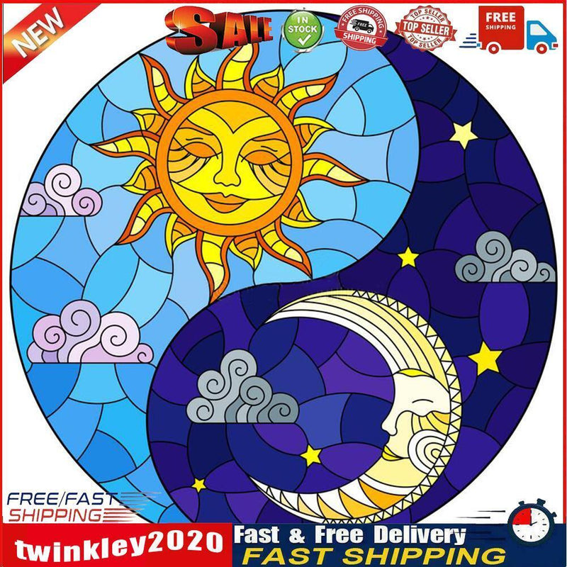5D DIY Sun Moon Full Round Drill Diamond Painting Kit Mosaic Craft (A3347) Newly