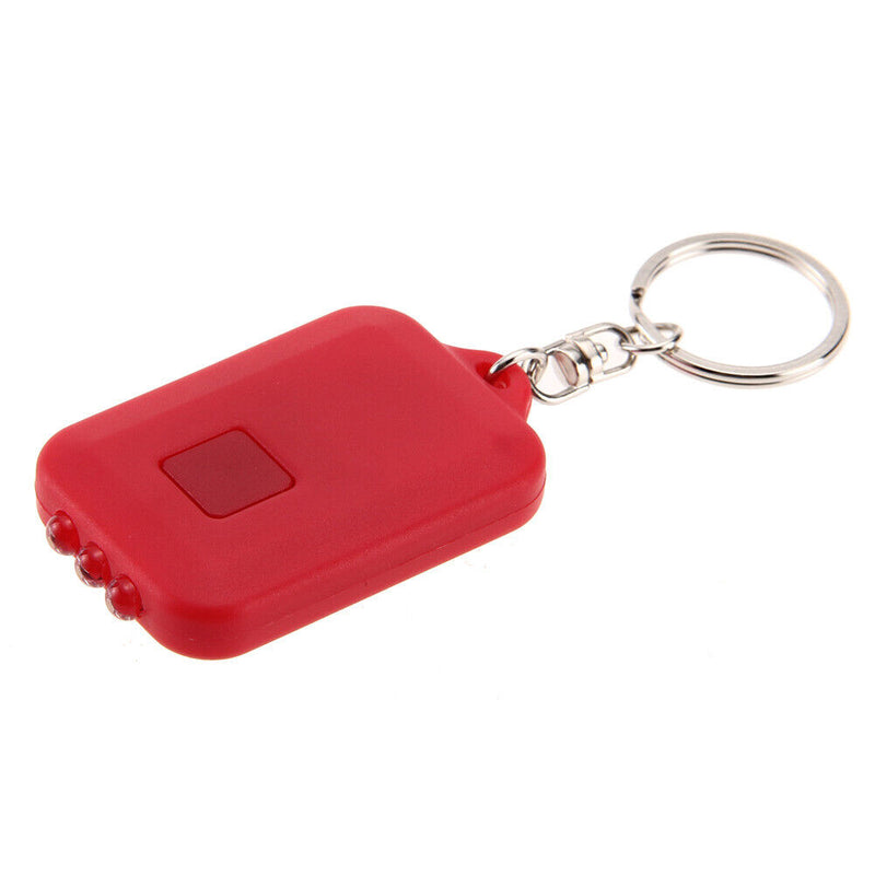 Portable Solar Powered 3 LED Light Keychain Key Ring Outdoor Torch Flashlight