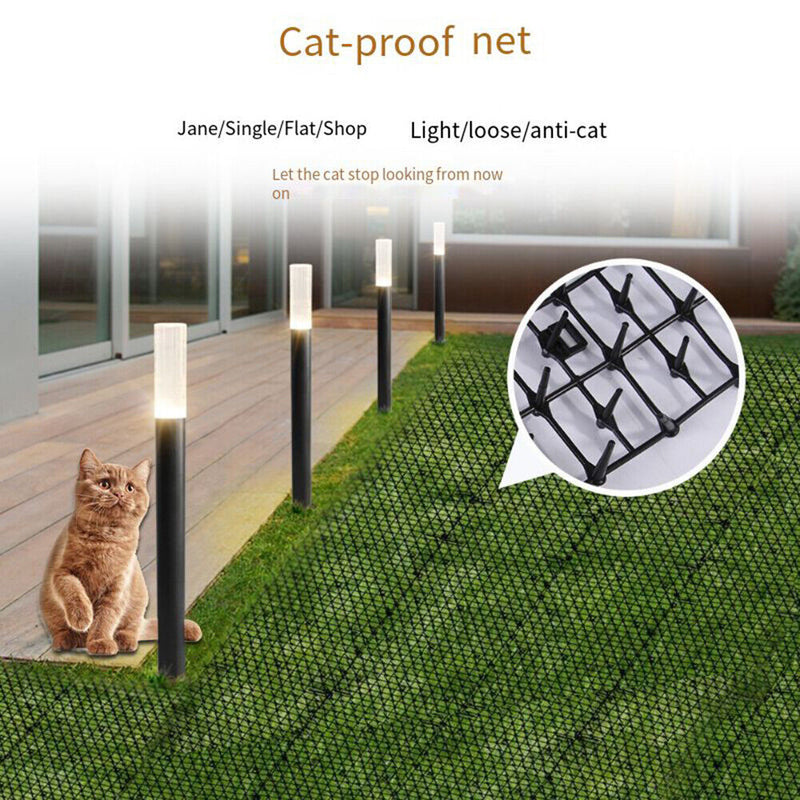 Garden Prickle Strip Cat Repellent Deterrent Mat Anti-cat Dog Mat (Black) Newly