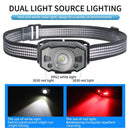 Light Induction Night Fishing Headlamp LED Headlight Long-range Zoom Floodlight