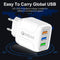 5pcs 5V 2.4A 3 Port USB Smart QC 3.0 Travel Fast  Charger(White)(EU)