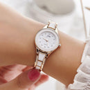 Waterproof Steel Strap Simple Bracelet Quartz Watches Women Casual Small Round D