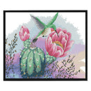 14CT Printed Partial Cross Stitch DIY Bird Flower Hand Painting Room Decoration