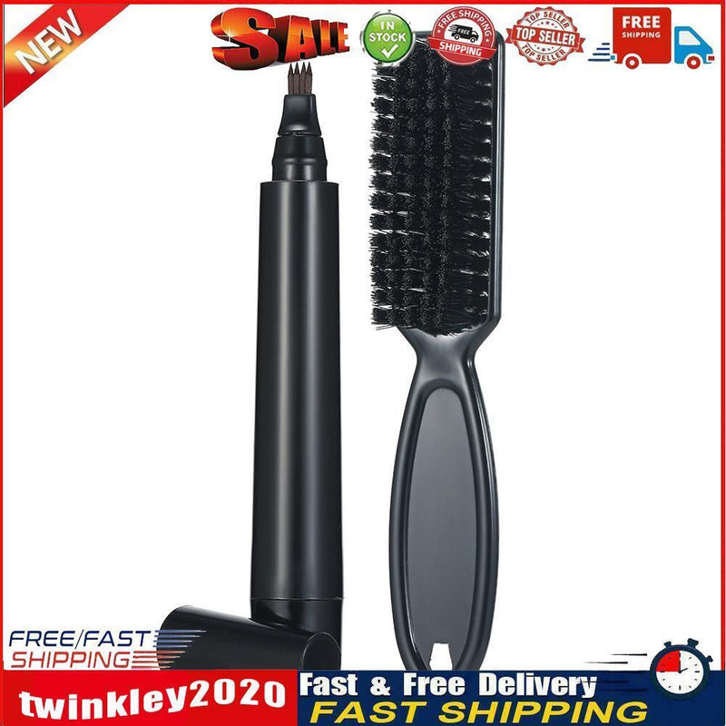 Beard Pen Filler Pen Brush Mustache Beard Shape Regrowth Enhancer (Brown) Newly