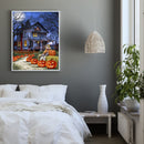 Landscape Digital Painting Hand Painted Canvas Halloween Night View Art Decor