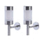 2 STAINLESS STEEL SOLAR POWERED LED WALL LIGHT FENCE LAMP OUTDOOR LIGHTS GARDEN