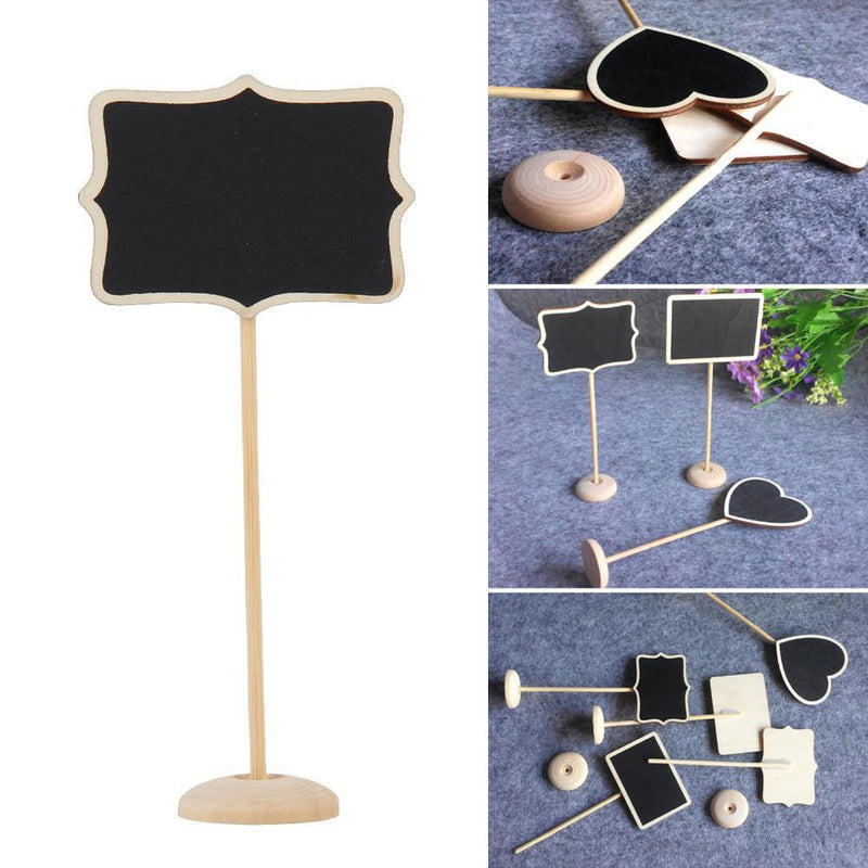 10pcs Retangle Blackboard Stand Wedding Lolly Party Tag(Flower)
