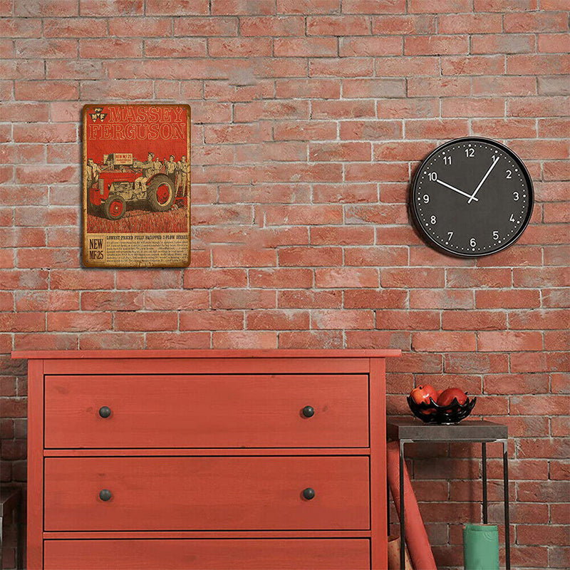 Square Iron Painting Farm Vehicle Metal Sign Plaque Wall Posters Painting