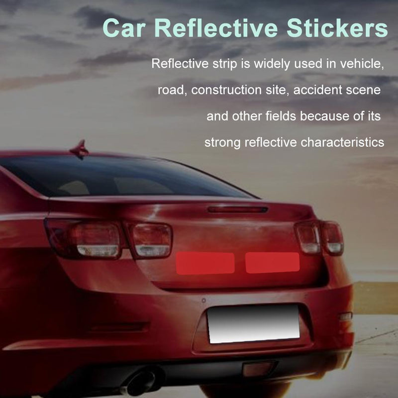 10pcs Car Reflective Stickers Warning Strip Safety Tapes (Rectangle)(Red)