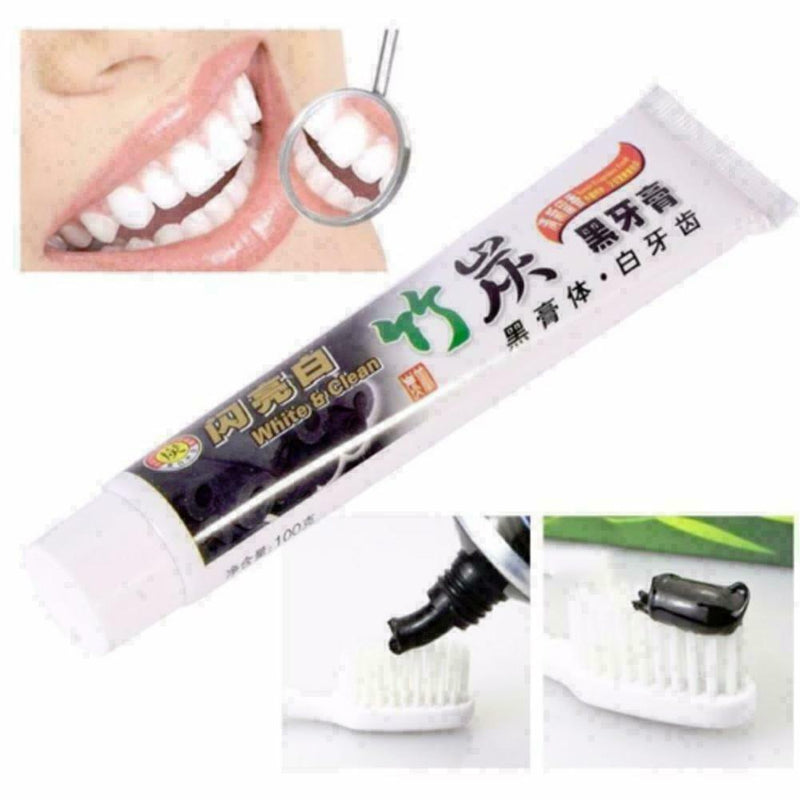 100g Yunnan Bamboo Charcoal Shiny White Black Toothpaste White Bright C9O7