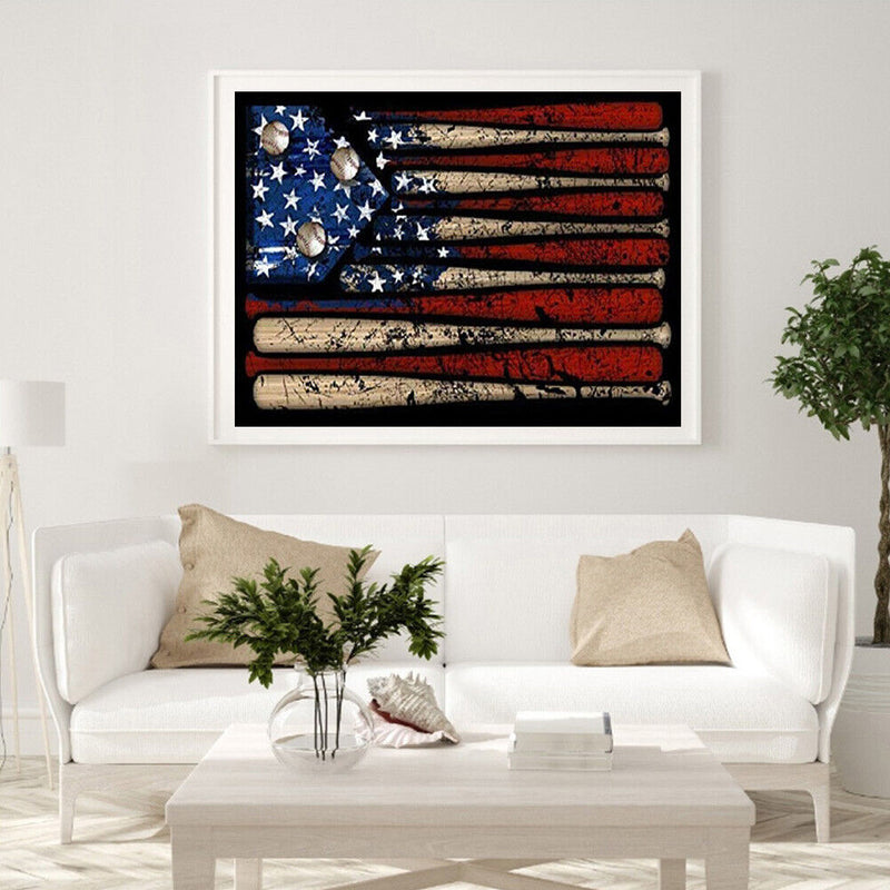 5D DIY Diamond Painting Nail Flag Full Round Drill Mosaic Art Home Picture Newly