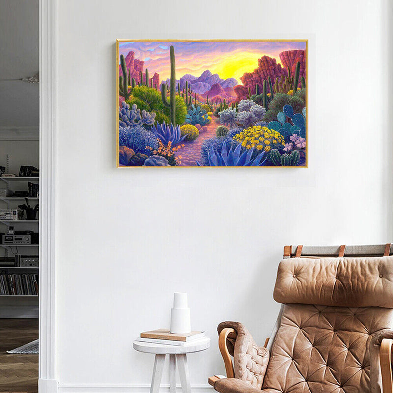 5D DIY Diamond Painting Cactus Full Round Home Decor Rhinestone Wall Drawing