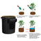 5 Pack Plant Grow Bags with Flap Potato Tomato Planting Pouch Non-Woven Fabric