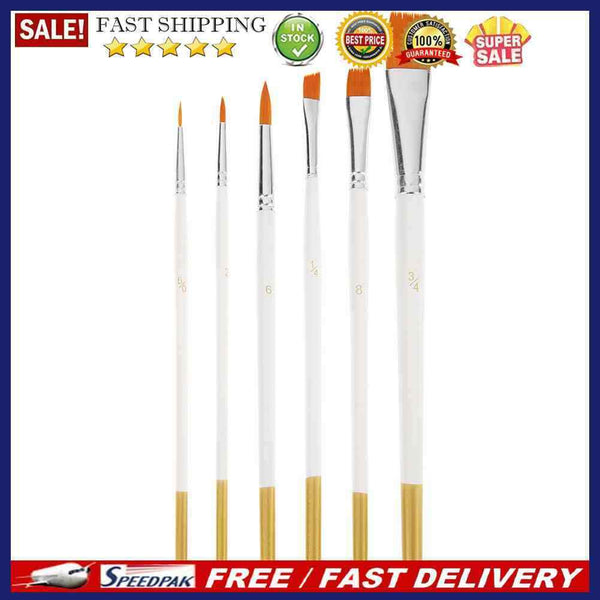 6pcs Oil Paint Drawing Brushes Kids DIY Watercolor Oil Acrylic Painting Pen