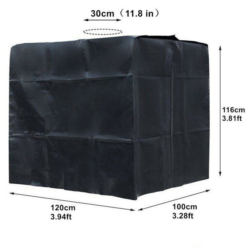 Water Tank Protective Cover IBC Container Waterproof Dust Sunscreen (Black)