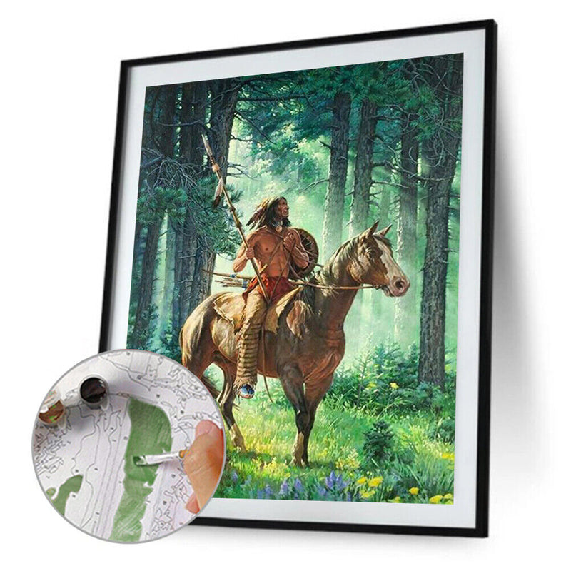Indigenous On Horse Paint By Numbers DIY Frameless Picture On Canvas (X47)