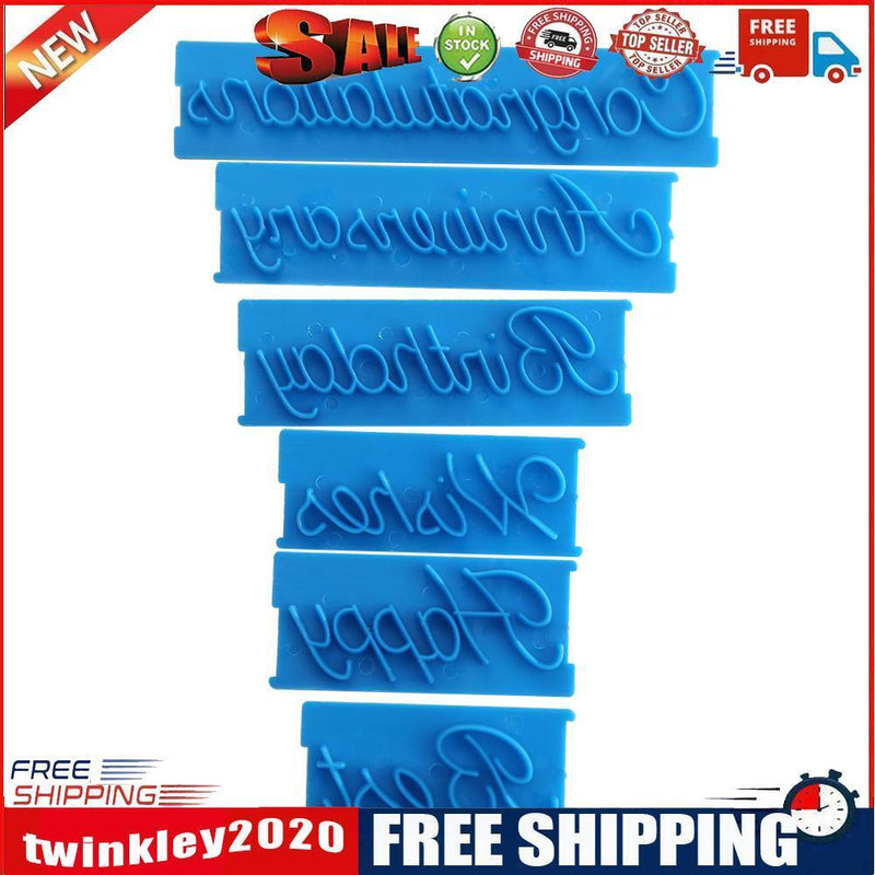 6pcs Plastic Cookie Biscuit Stamp Mold Embosser Cake Fondant DIY Baking Set