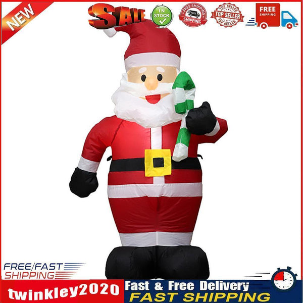 120cm Giant Santa Claus with Crutch Inflatable Christmas Props Decor (EU) Newly