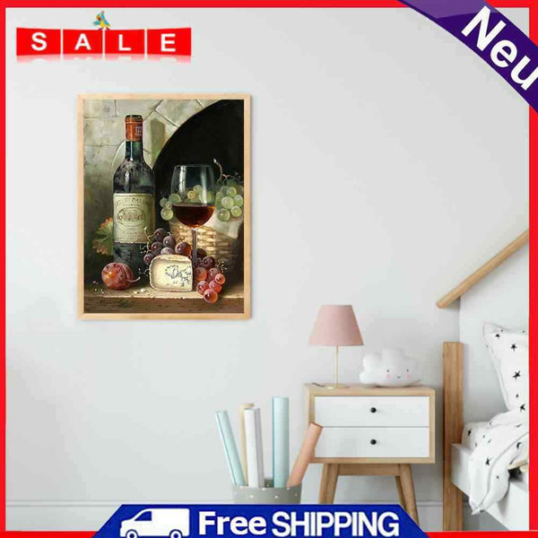 Diamond Painting 5D Full Round Drill Mosaic DIY Grape Wine Kit Wall Decorations