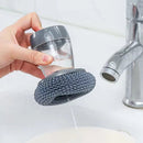 Soap Dispenser Palm Brush Steel Wire Scrubber Kitchen Dishwashing Brush (A)