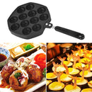 12 Cavities Aluminum Takoyaki Pan Maker Octopus Small Balls Baking Tools Newly