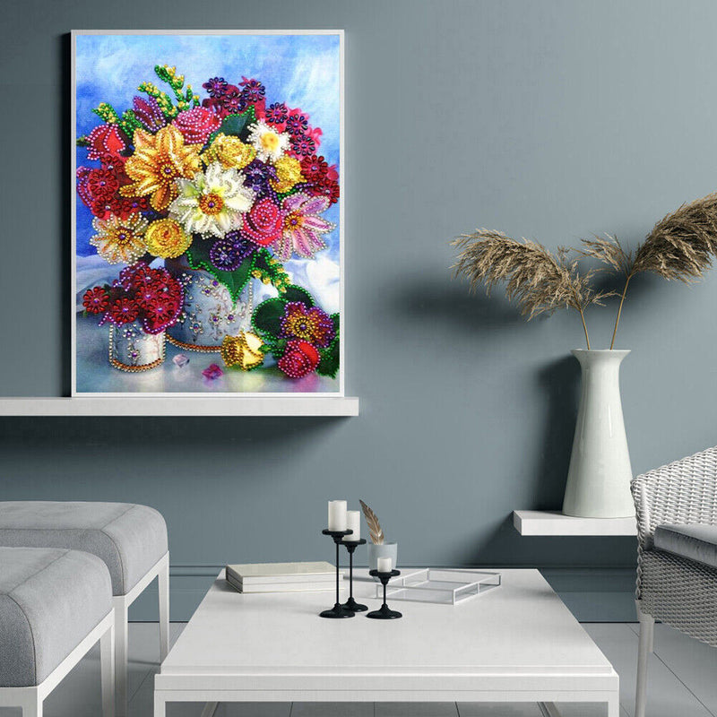 5D DIY Partial Special Shape Diamond Painting Flower Art Kit Rhinestone