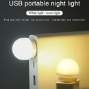 USB Plug Lamp Computer Mobile Power Charging USB Night Light (1pc-Warm)