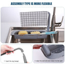 Expandable Kitchen Sink Rack Retractable Household Sink Dish Pool (Grey) Newly