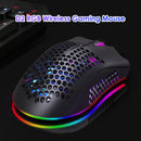 D2 2.4GHz RGB Wireless Gaming Mouse Rechargeable Hollow PC Mice (Black)