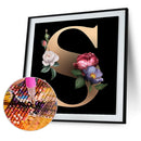 5D DIY Diamond Painting Flower Letter Full Round Drill Mosaic Kit Wall Pictur