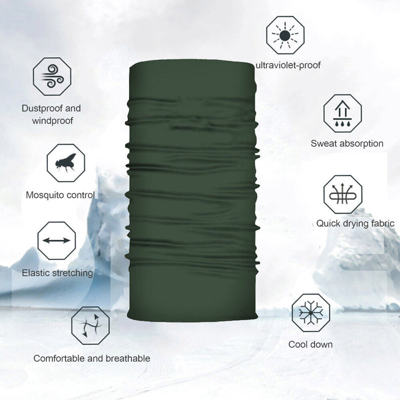 Cycling Camping Tube Scarf Outdoor Gaiter Bandana Headband (Army Green)