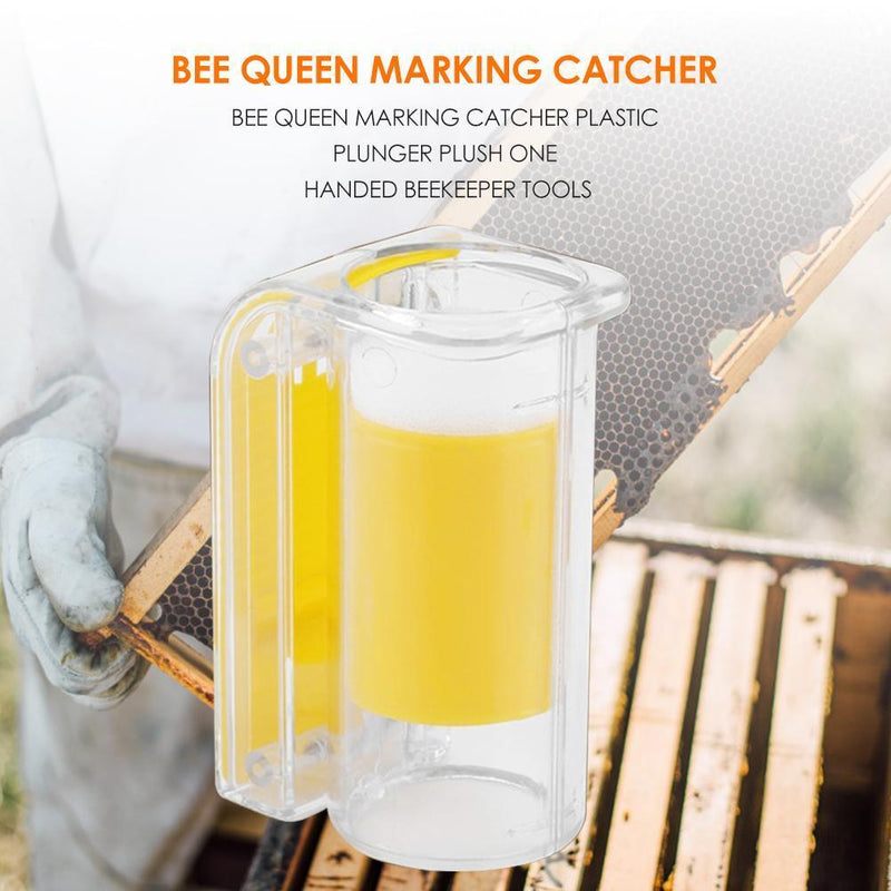 Bee Queen Marking Catcher Plastic Plunger Plush One Handed Beekeeper Tools Newly