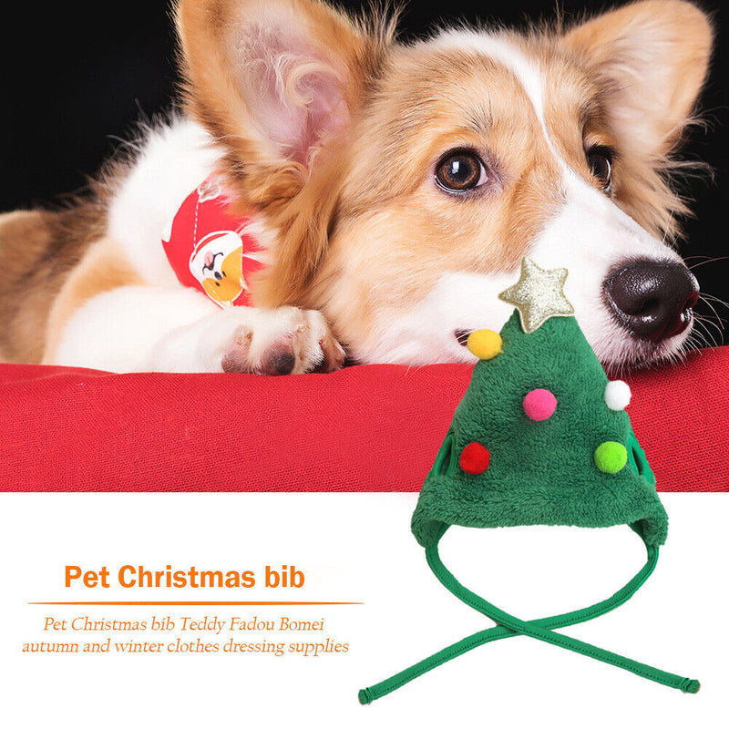 Christmas Warm Dog Winter Decorative Pet Scarf Hat Collar Bib Dress up Costume